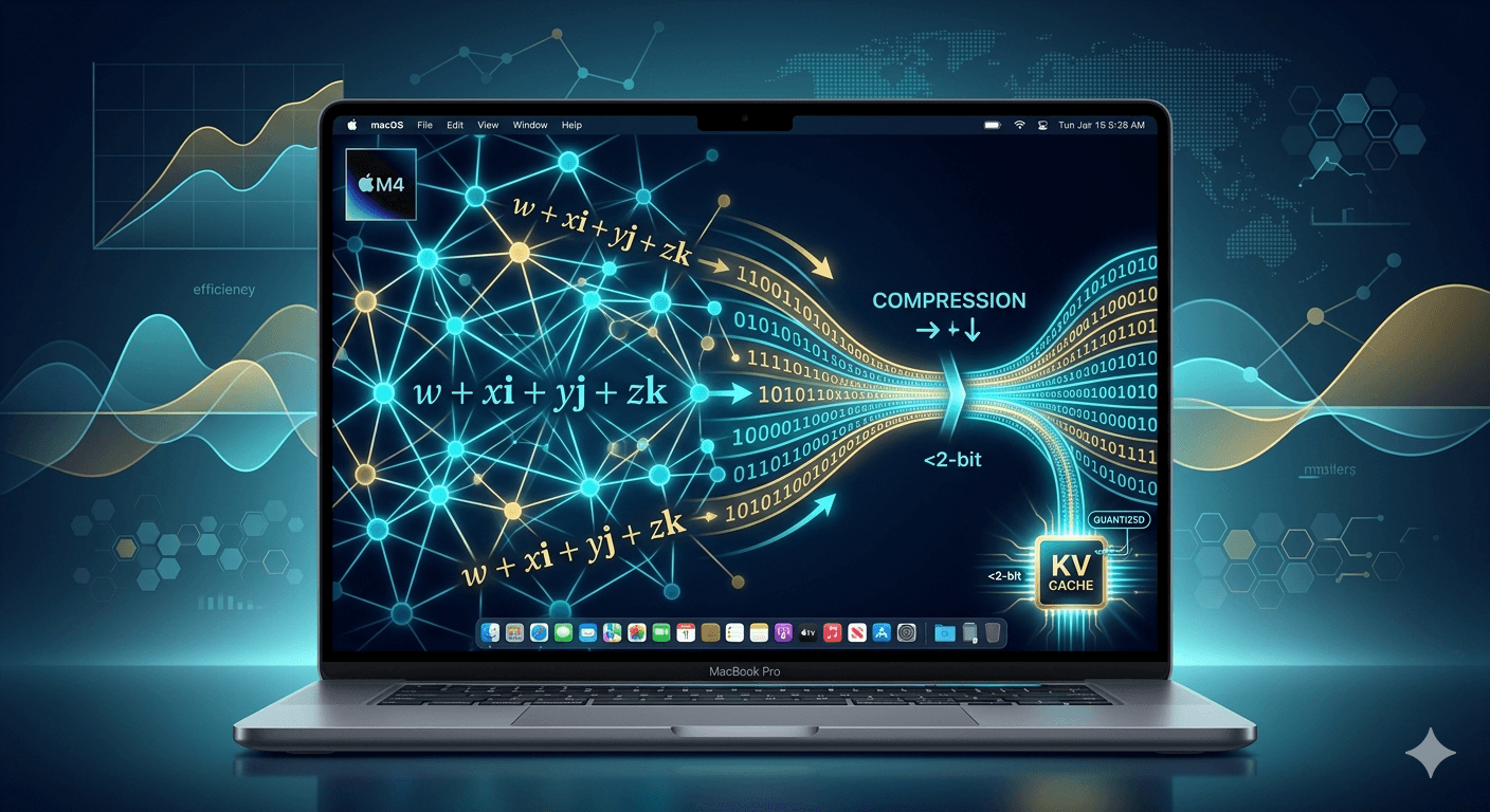 A conceptual illustration representing the fusion between quaternion algebra and turboquant
