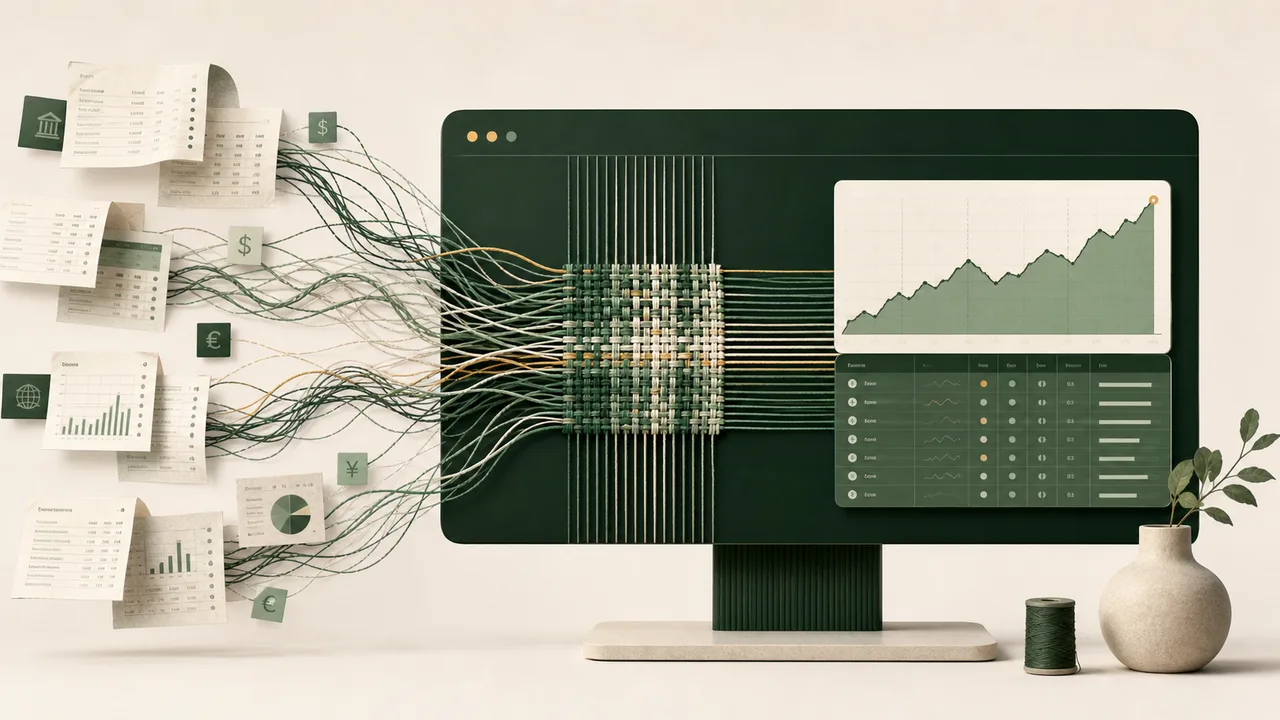 Broker records being woven into a coherent portfolio chart inside a desktop application